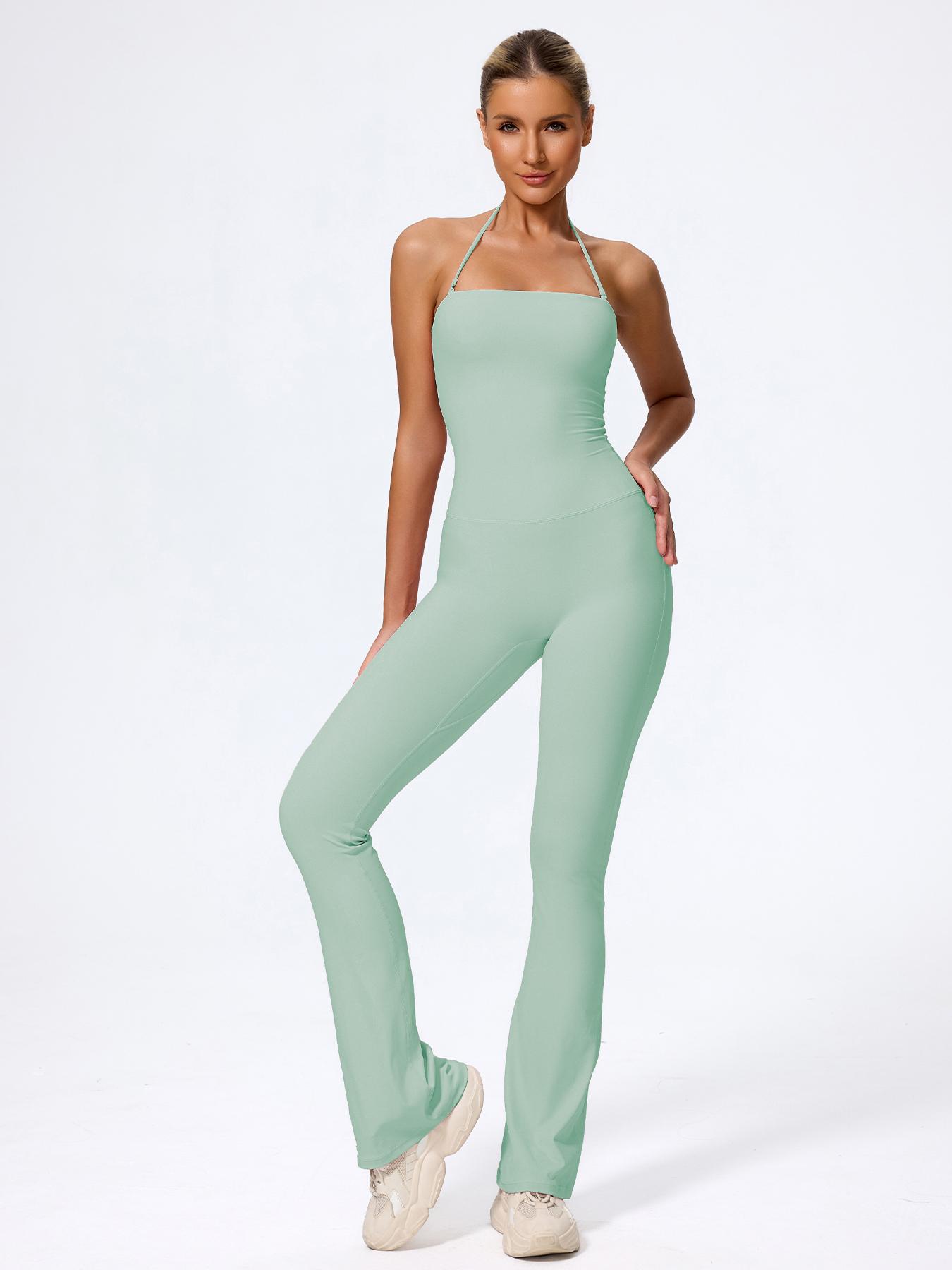 Women's Casual Sleeveless Yoga Jumpsuit, Soft Nylon Elastane Fabric No Padding Jumpsuit for Daily Wear, Outdoor Training, Gym Workouts