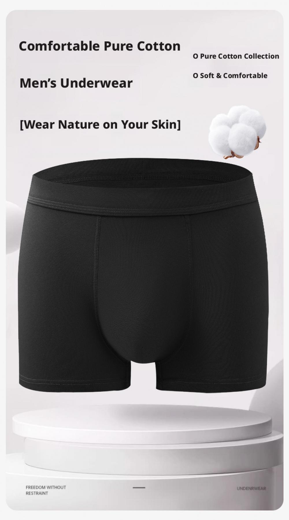Men's Pure Cotton Boxer Briefs Graphene Infused Midweight Class Boxer Briefs Graphene Infused Breathable Moisture Wicking Comfortable Soft Midweight For Autumn Winter Daily Wear