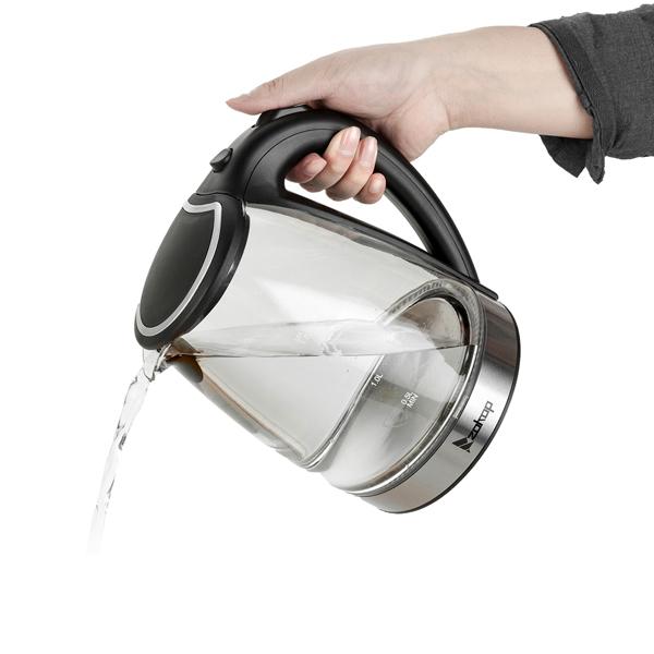 HD-1857-A 110V 1200W 1.8L Electric Glass Kettle US Plug