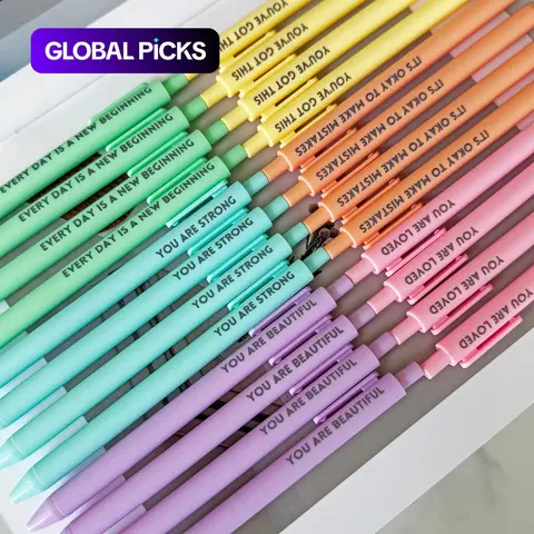 Motivational Pen Set, Pen Kit, Set with Pen, Pen Pack, 24-Piece Retractable Positive Pens, Colorful & Cute Pens for Journaling, Writing Supplies, Aesthetic Pens #GLOBAL PICKS
