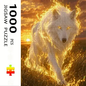 1000 Piece Wolf King Puzzle, Large Adult Family Interactive Toy, DIY Home Decor, Holiday Scene, Durable, Perfect Gift