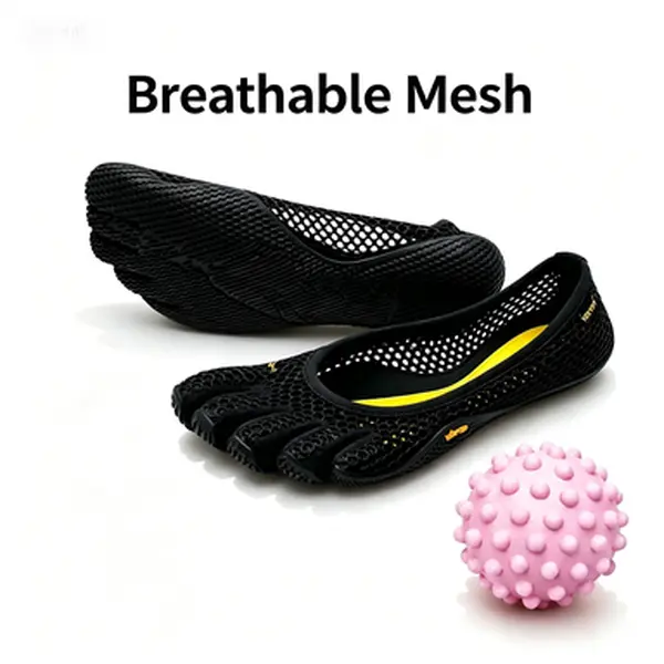 Unisex Minimalist Barefoot 5-Toe Training Shoes - Non-Slip Soft Sole, With Massage Ball For Yoga, Home Gym