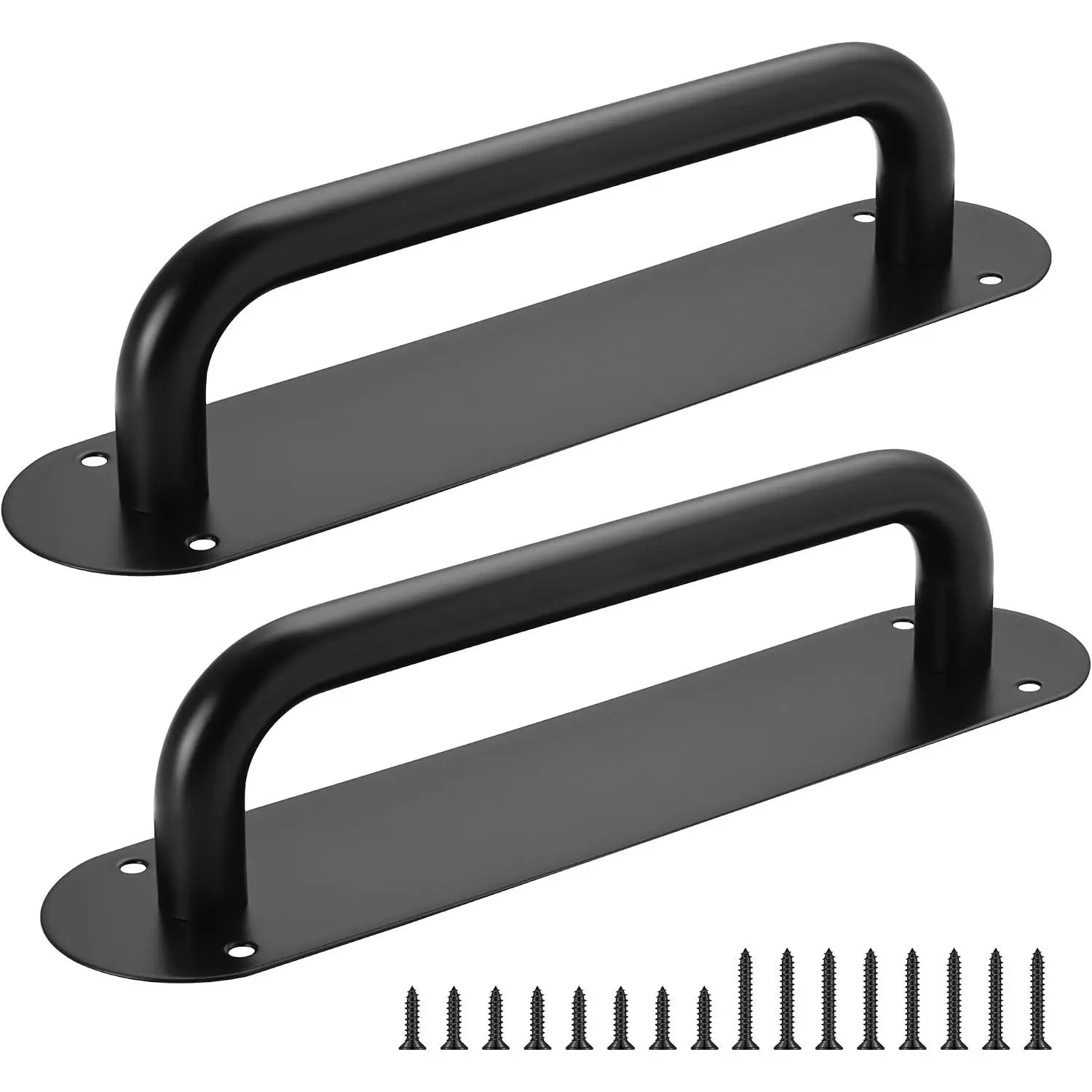 11inch Black large barn door handle, door pull handle| Stainless steel heavy-duty door handle, modern style exterior door hardware, suitable for shed doors/sliding doors/folding doors/hidden doors