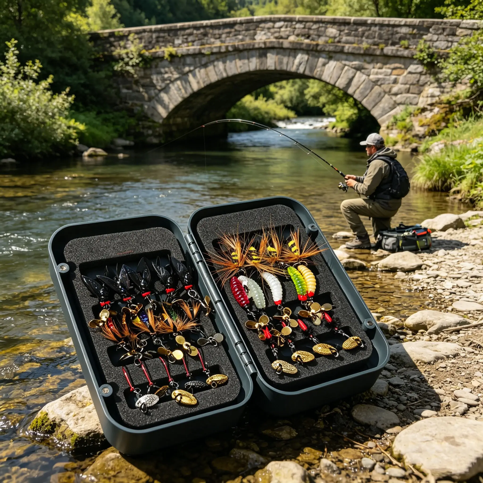 28-Piece Fly Fishing Lure Set, Artificial Lures, Realistic Breadworm Pattern, Bionic Design, Suitable for Stream Trout, Freshwater Fishing, Anti-Tangle Accessories, Fishing Gear And Equipment