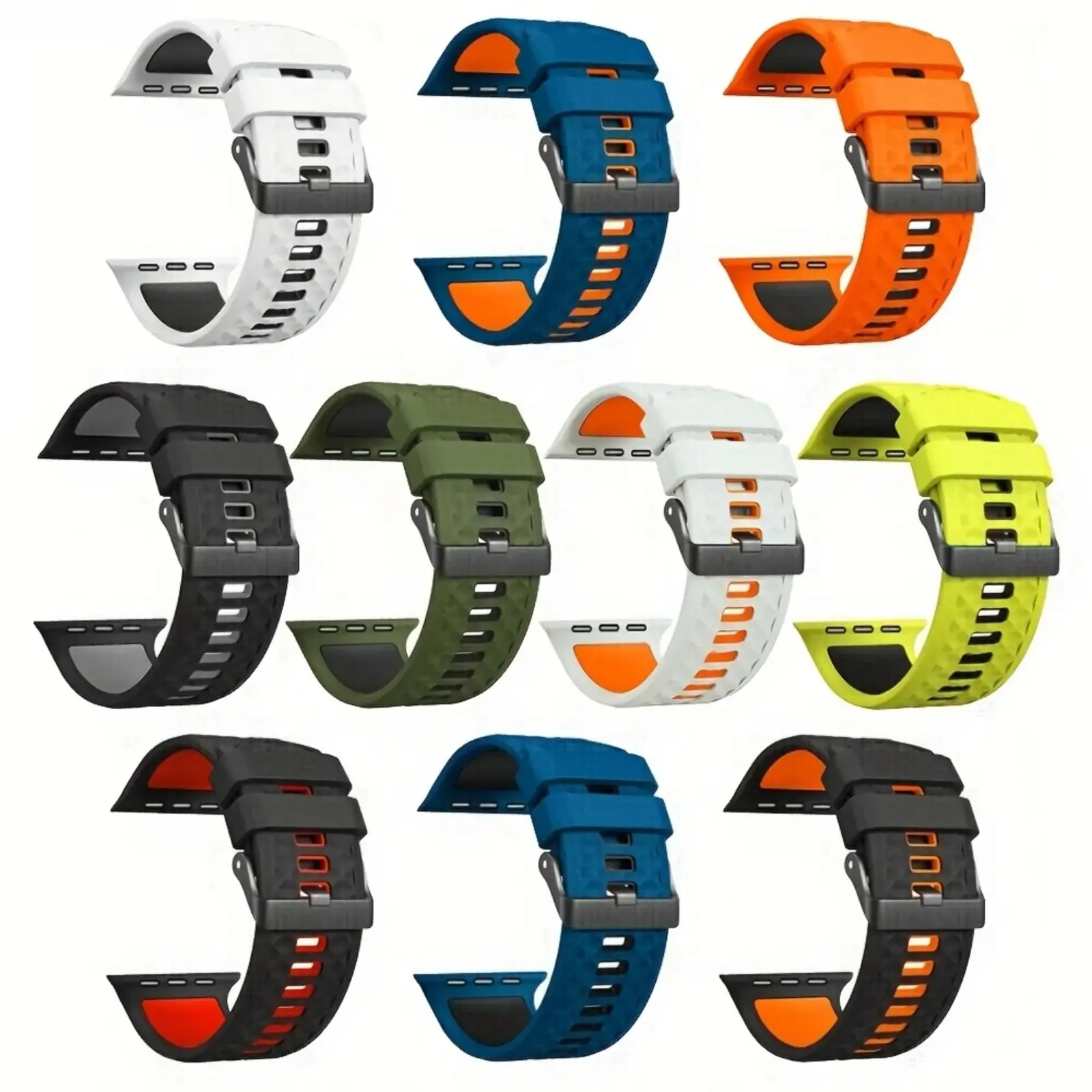 Sports Band for Apple Watch Compatible with Series 10 / 9 / 8 / 7 / 6 / 5 / SEFits 46mm / 45mm / 44mm / 42mm & Ultra 2 / Ultra 49mm Sport-Optimized Design Made with flexible, breathable, sweat-resistant material, lightweight and comfortable for w