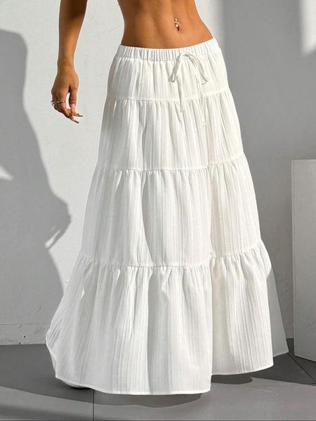 1 piece white bow Valentine's Day date sweet casual dress skirt