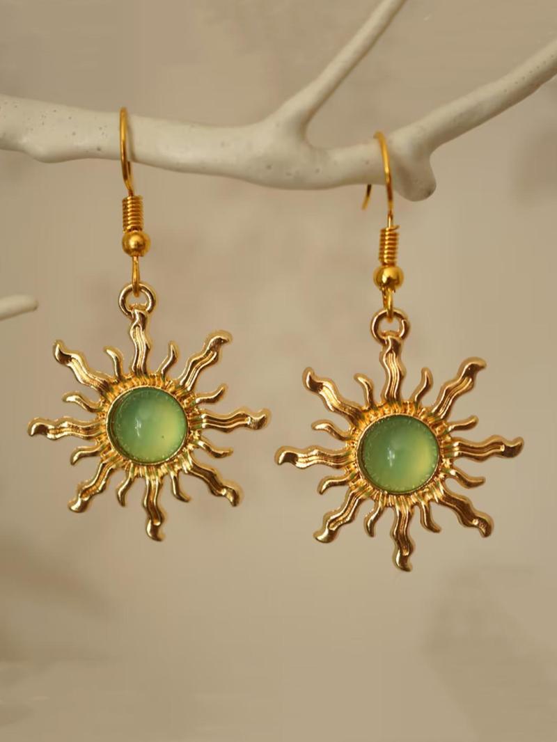 Sun Design Dangle Earrings, Statement Earrings, Fashionable Jewelry for Women, Trendy All-match & Exquisite Jewelry for Birthday Gift