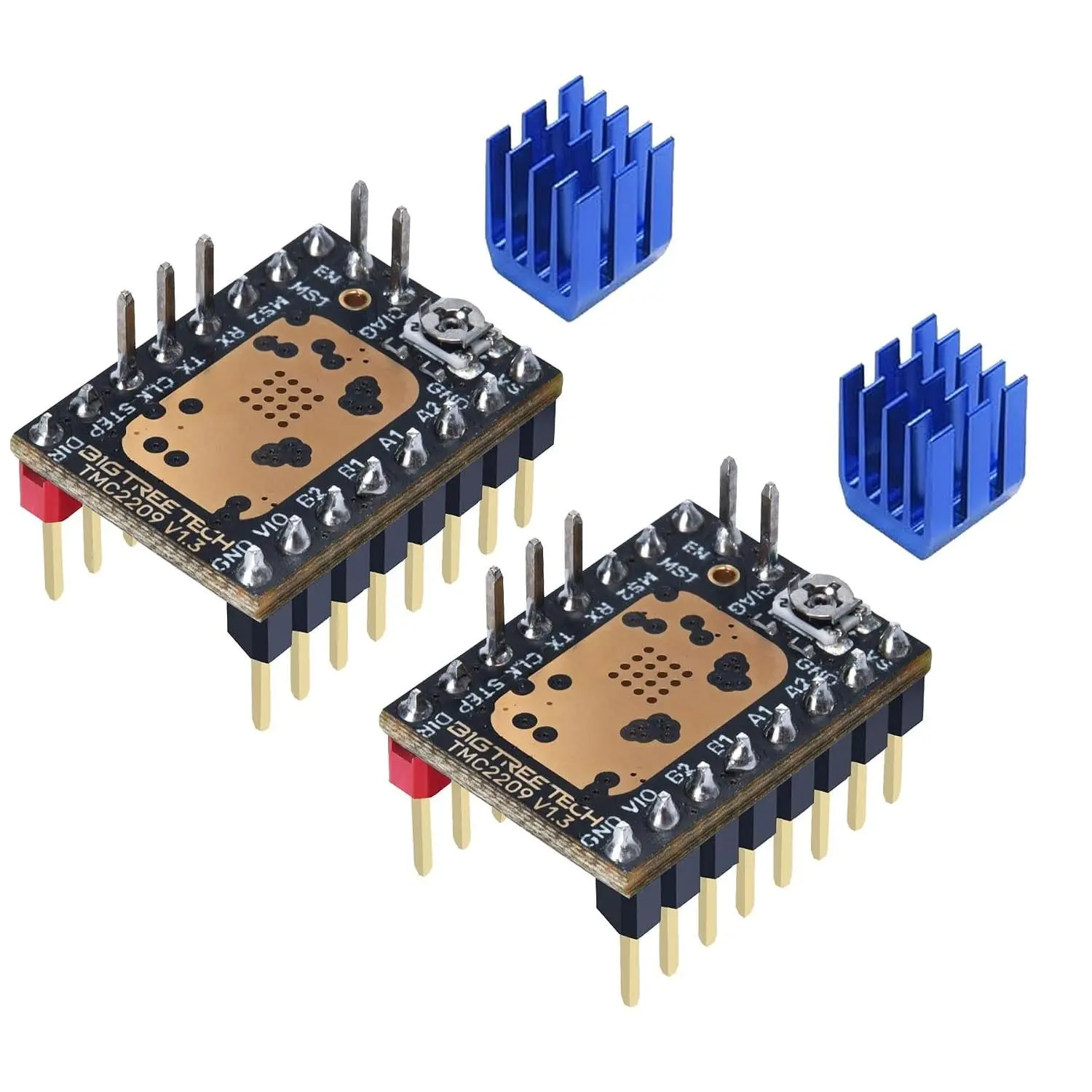 TMC2209 V1.3 UART Stepper Motor Driver 2.8A Peak Stepstick Silent Driver for Manta M8P, Octopus V1.1, Octopus Pro, SKR 3, SKR V1.4 Turbo, SKR Pro V1.2 3D Printer Control Board (2 PCS)