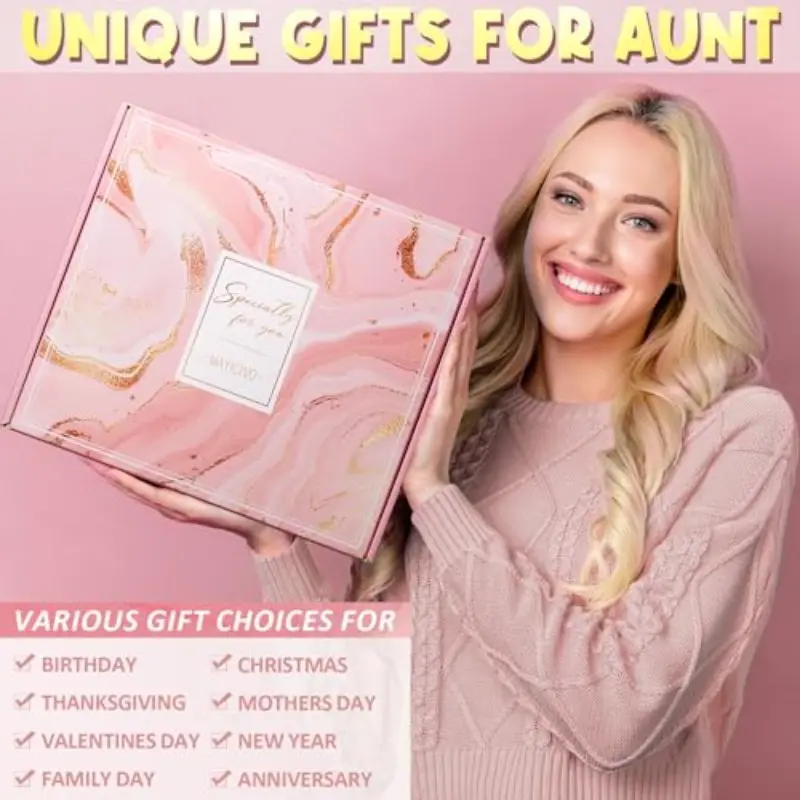 Luxury Spa Gift Basket Set, Relaxation Gift Box with Flannel Blanket, Spa Accessories and Care Items, Perfect for Women's Birthday or Mother's Day