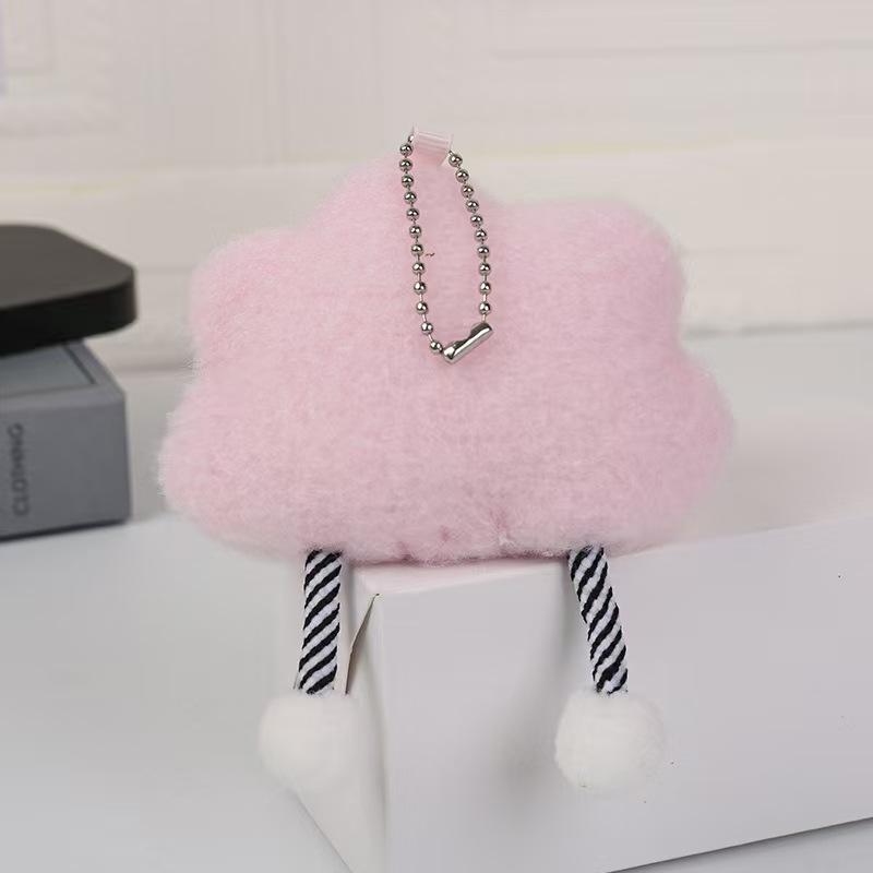 Cute And Creative Cloud Pom-Pom Cartoon Plush Toy Pendant, Smiley Face Fabric Decoration, DIY Accessory Hanging Ornament