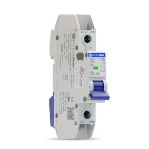 Mini Circuit Breaker UL489 Listed 15A C Curve 277VAC 60VDC 10kAIC DIN Rail Mount Non Polarized MCB Branch Circuit Protection, ControlGear CGMB1C15 (1 Pole C Trip 15 Amp)
