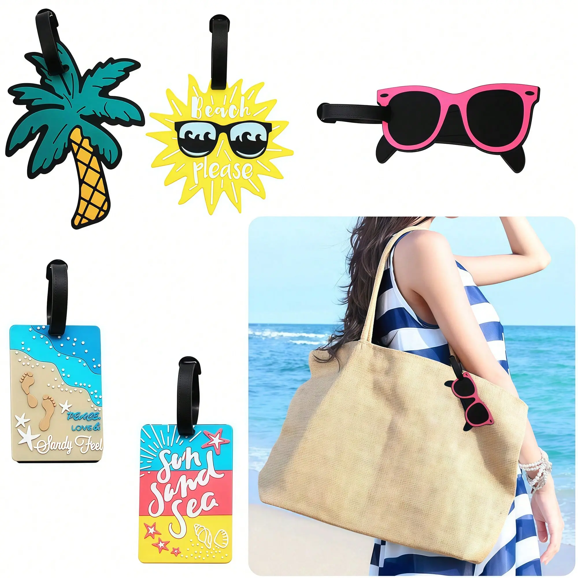 5PCS/SET Luggage Tags, Luggage Tags, Unisex, Unique Travel Luggage Identification, Essential Travel Items