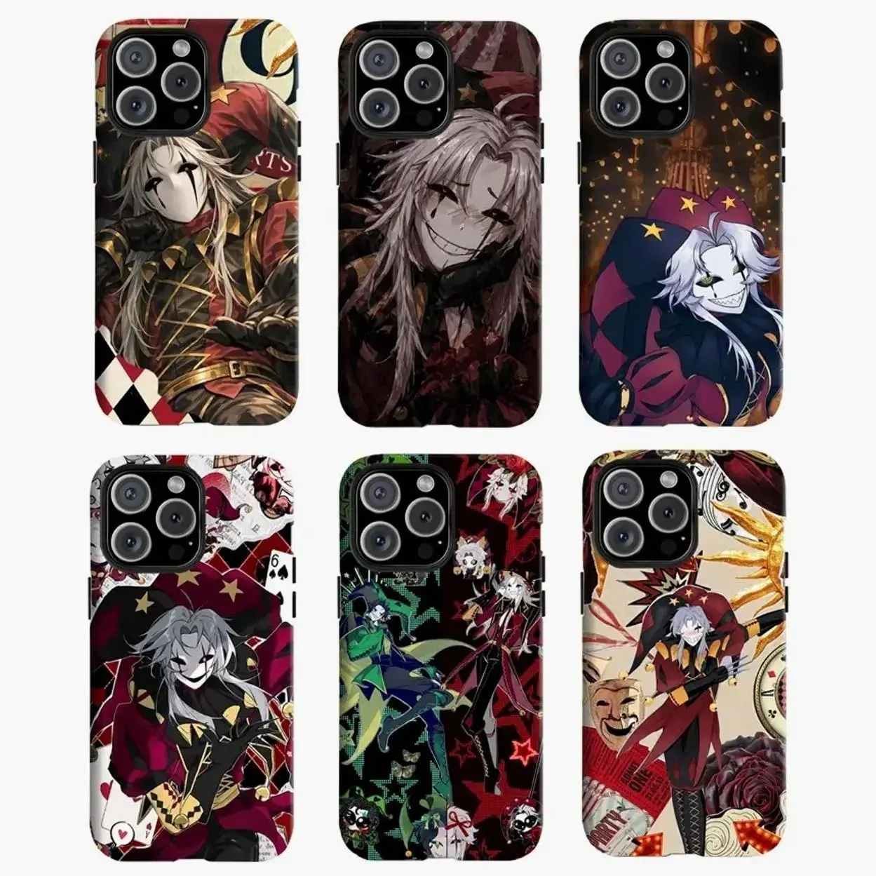 Y-The Freeeak C1rcus White Hair Jester J0ker Phone Case, Having good protective propertiesSuitable for iPhone 17-11 Pro Max/Plus and  Samsung Galaxy S23-25