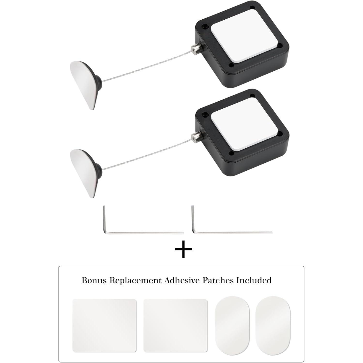 Retractable 90cm Remote Control Cable Tether Lock with Adjustable Locking Leash Length Clasp for TV Remote Control, Gaming Controller & Tablets Home Wireless