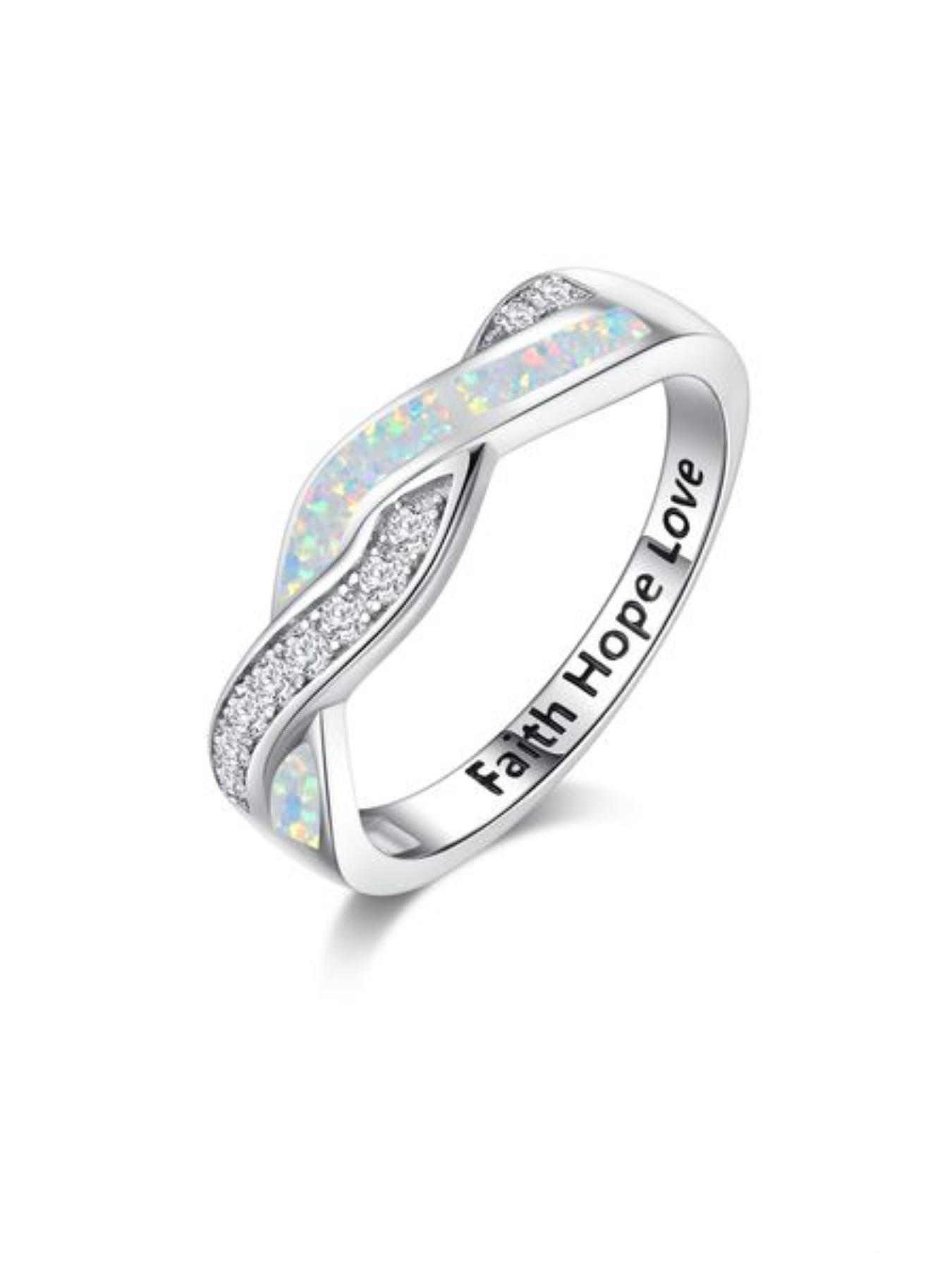 S925 Sterling Silver Wave Shaped Artificial Zircon Decor Ring, Elegant Jewelry for Party, Daily Clothing Decor, Trendy All-match & Exquisite Jewelry for Birthday Gift, Elegant Vintage Engagement Ring