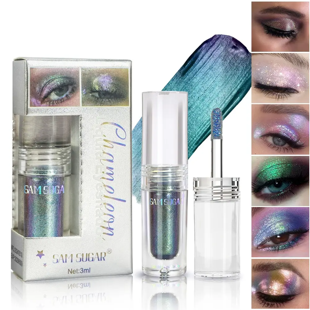 Chameleon Pearl Liquid Eyeshadow, Multicolor Highlighter, Brightening Fine Shimmer, Festival Stage Makeup, Eye Shadow for Special Occasions