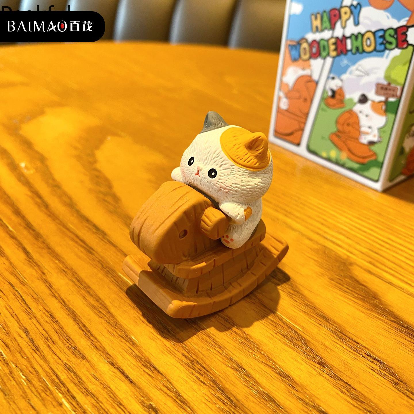 2026 Cute Pets Resin Ornaments – Charming Rocking Horse Figurines, Creative Desktop Decor, Adorable Gift Idea for Pet Lovers, Perfect for Adding Whimsy to Any Room