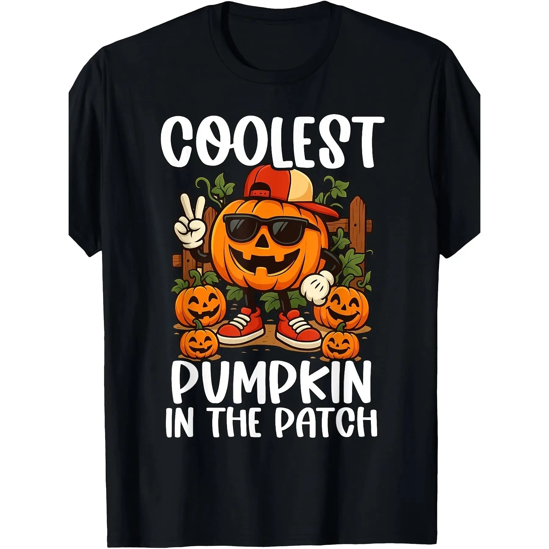 1pc Men' Funny Pumpkin Face T-Shirt - Adult Halloween Costume & Casual Round Neck Tee with Pumpkin Graphic, Machine Washable Suitable for Parties, Fall Outfits, Casual Attire - Comfortable for - Wear (No Transparency)