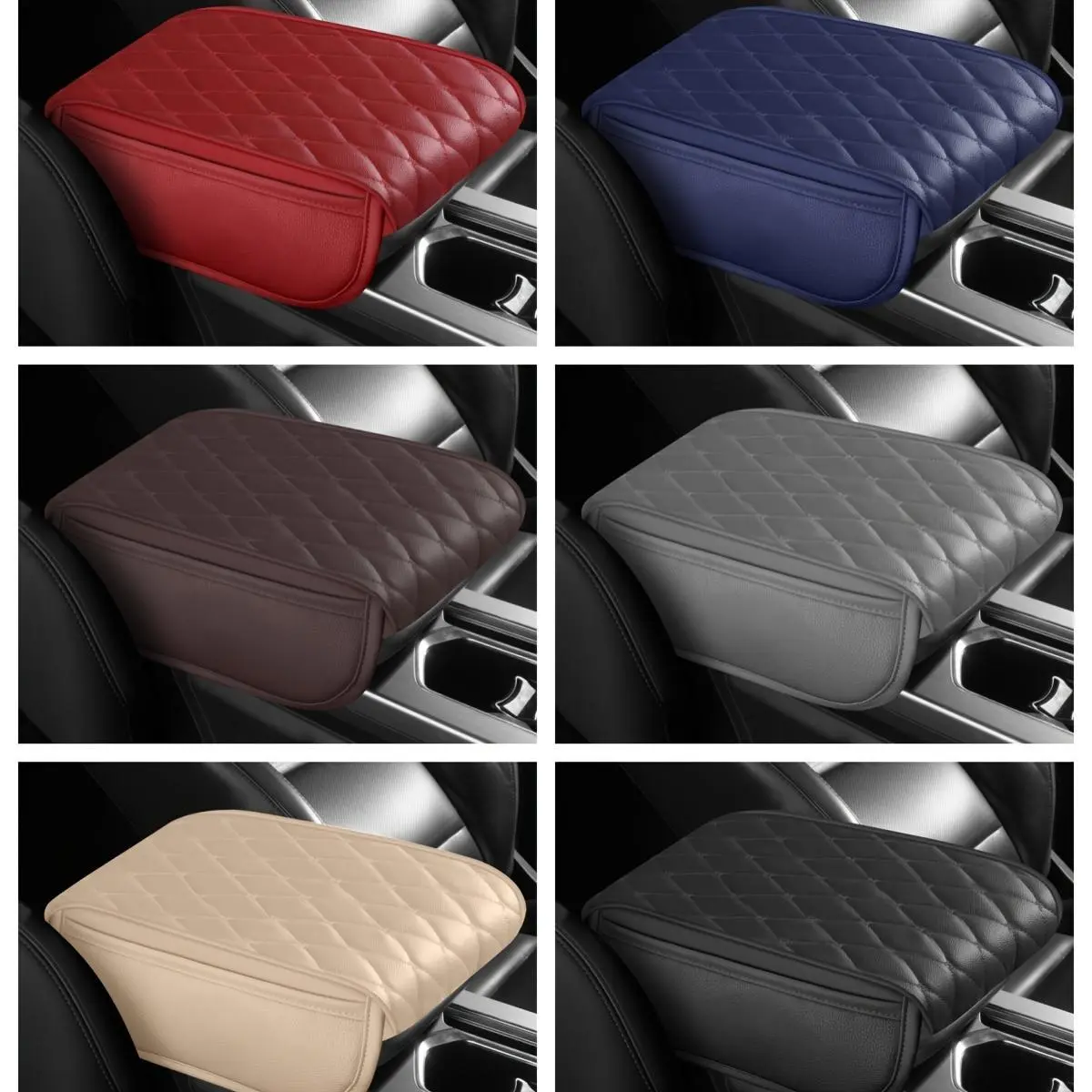 Non-Slip PU Leather Car Armrest Cushion - Universal Fit for Four Seasons - Prevents Rubbing and Provides Comfort - Car Interior Cushions - Car Armrest Pad