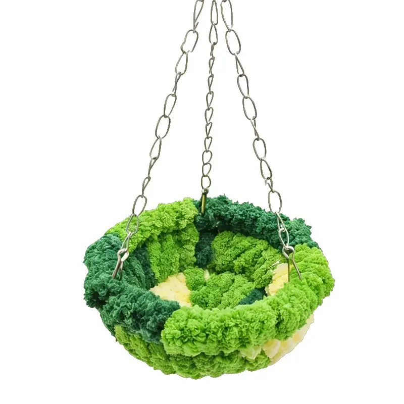 Parrot Bird Nest Winter Warmth, Thickened Cotton Bed for Budgerigars, Hanging Swing Bed for Parrots, Cozy Sleeping Nest