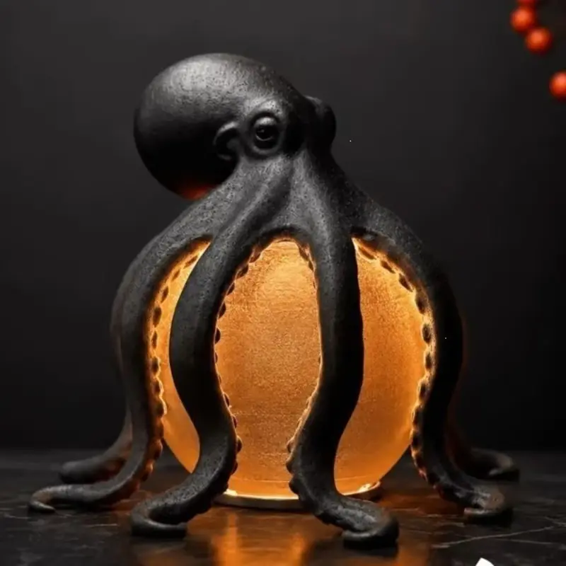Portable Cute Bestseller Ocean Decor Table Lamp, Creative Octopus Light Fixture, Unique Home Décor, Perfect for Coastal Themes