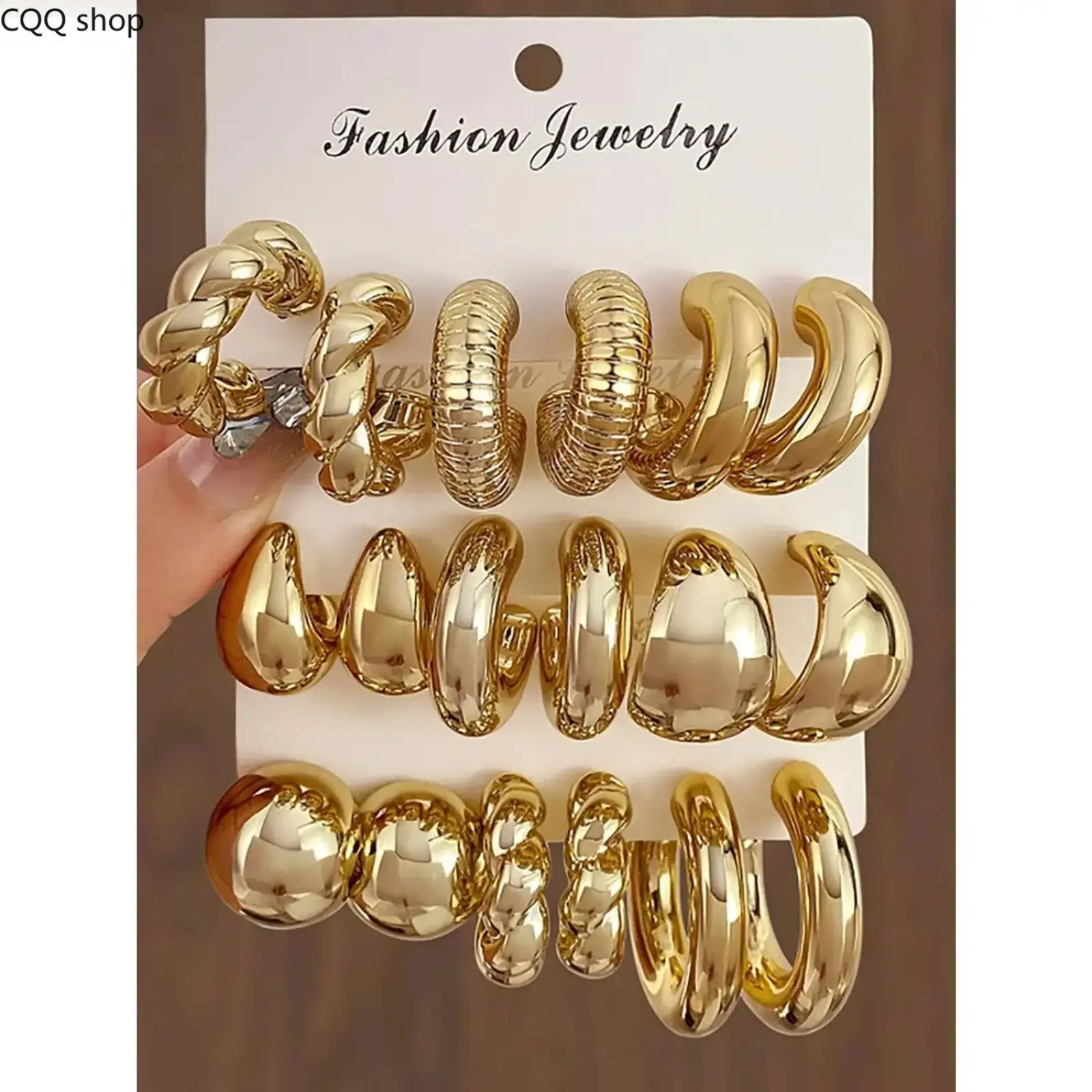 Women's Elegant Minimalist Hoop Earrings, Trendy Exquisite C-shaped Hoop Earrings, Chic All-match Vintage Jewelry As Gift for Girlfriend, Hoop Earring Sets, Hoops Set