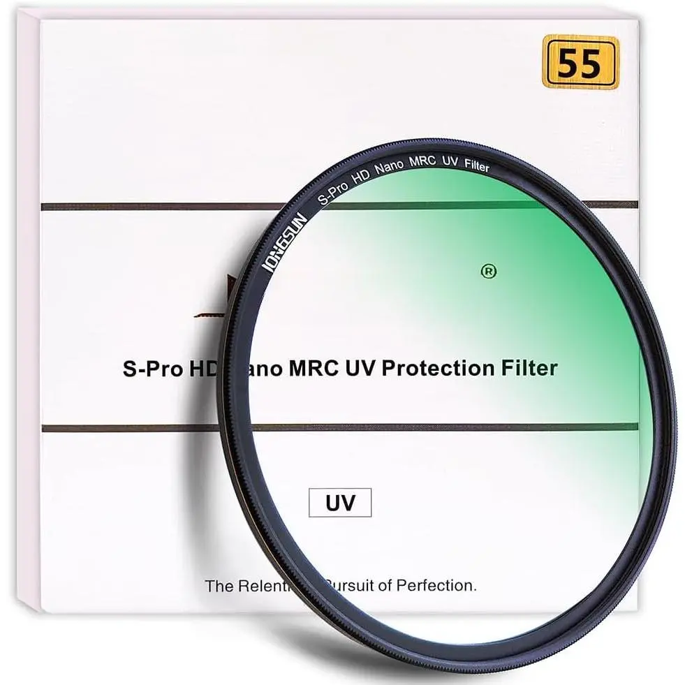 55mm UV Filter, S-Pro  Nano MRC Camera Ultraviolet Protection Filter, Multicoated, B270, Ultra-Slim, Lens Cloth Kit