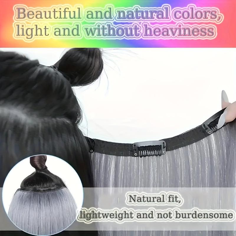 Colorful Party Highlight Clip-in Hair Extensions for Women 22inch Multi-color Multi-section Straight Hair Synthetic Hairpieces Party