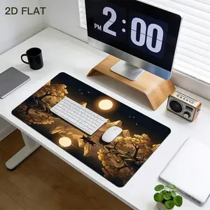 1 piece tranquil golden moon lake night view mouse pad, anti-slip mouse pad, suitable for computer keyboards, office desks and writing desks, desktop decoration, and can also be used as a universal desktop pad. It's also the best gift to give to friends.