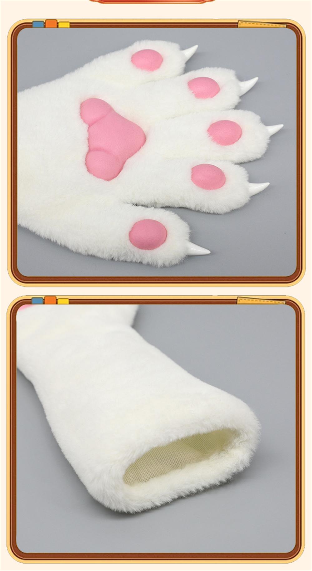 6 Colors Girls Women Cat Paws Gloves Anime Plush Cosplay Accessories Comic-con Stage Show Party Fursuit Mittens Furry Kig Claw