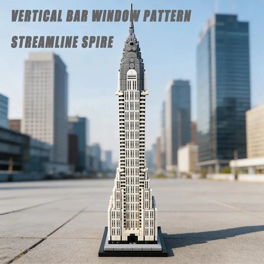 Chrysler Building City Landmark Model Kit, Skyline Assembly Architectural Toy, Creative Desktop Collection, Diy Collectible Model, Gift for Architecture Enthusiasts