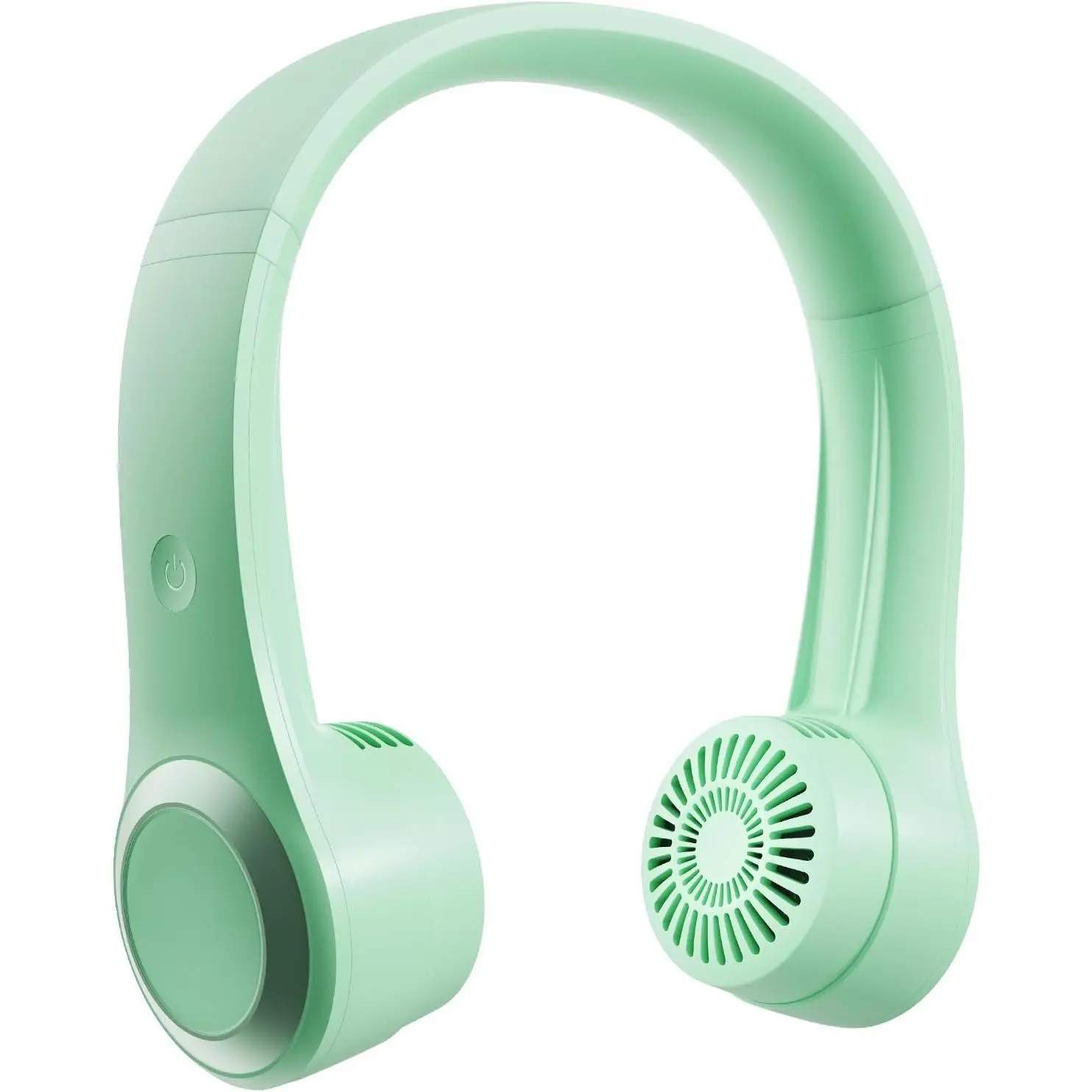 Portable  Fan, 4000mAh Rechargeable Hands Free Bladeless Mini Fans, 3 Speeds Air Outlet Can Rotate 70°, Free Adjustment Personal Wearable Cooling Fan Suitable for Travel Office Green