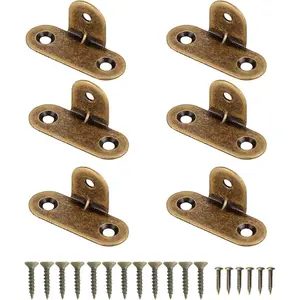 6 count Brass Corner Braces 90  Right Angle Brackets with Screws for Furniture Shelves Wall Mounting Decorative Support Bronze T Shape