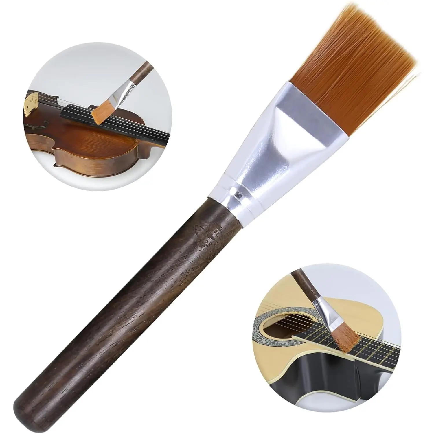 Guitar Violin String Cleaner Brush Tool  for Musical Instrument Brown Electronics  Keyboard Laptop Cleaning Brush