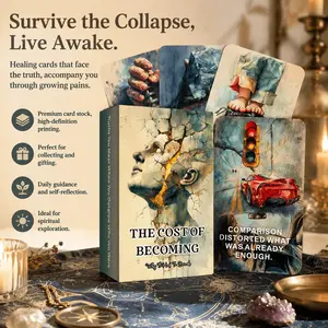 English Transformation Oracle Cards, 56 Tarot Cards, Self-Growth Healing Deck, Mind Guidance, Gift for Personal Growth