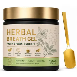 Herbal Breath Refreshing Oral Gel with Chlorophyllin, Parsley & Green Tea, Mint Flavor Adult Daily Mouth Care Gel 150g