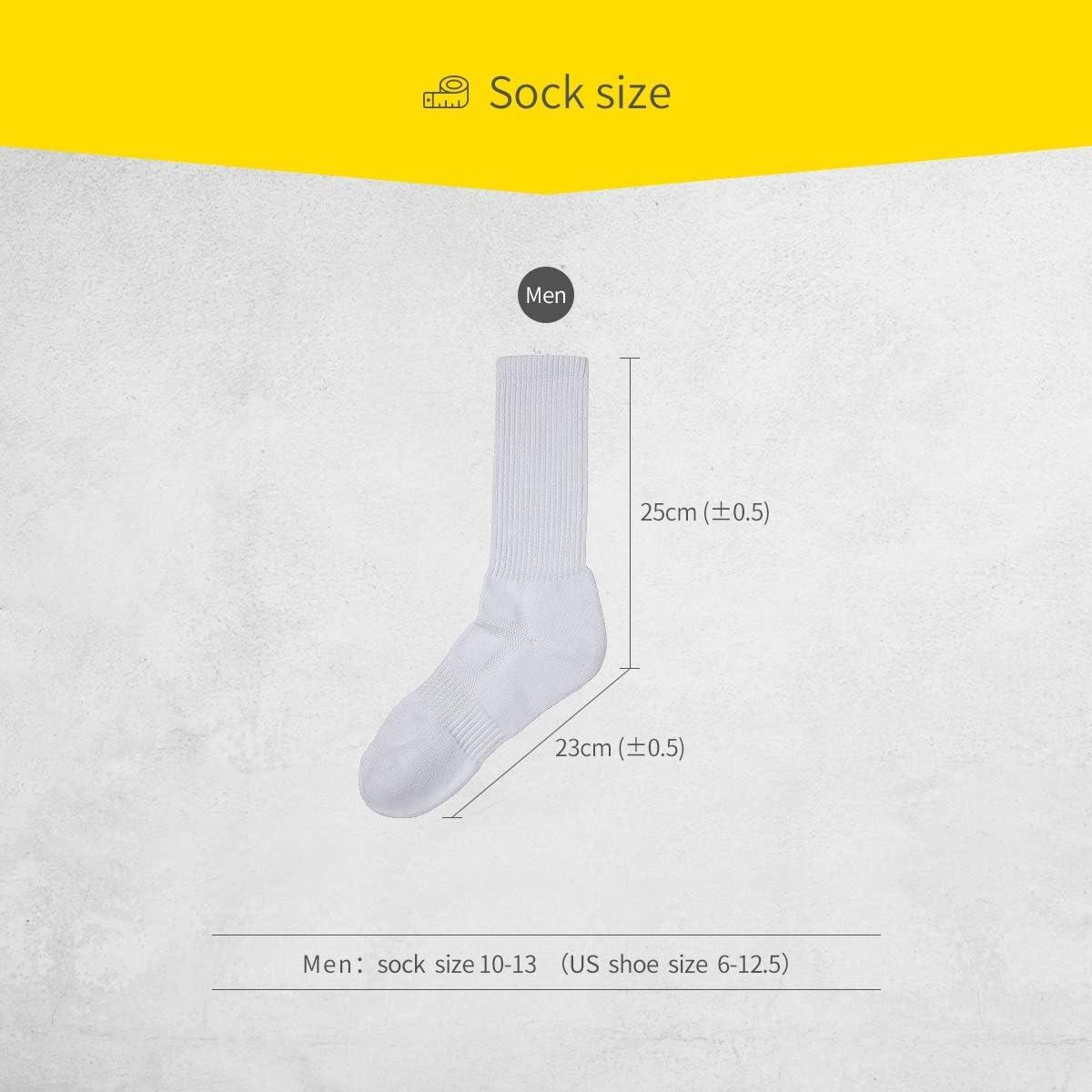 Unisex Cushioned Crew Training Athletic Socks Men & Women with Combed Cotton Moisture Wicking Breathable Performance