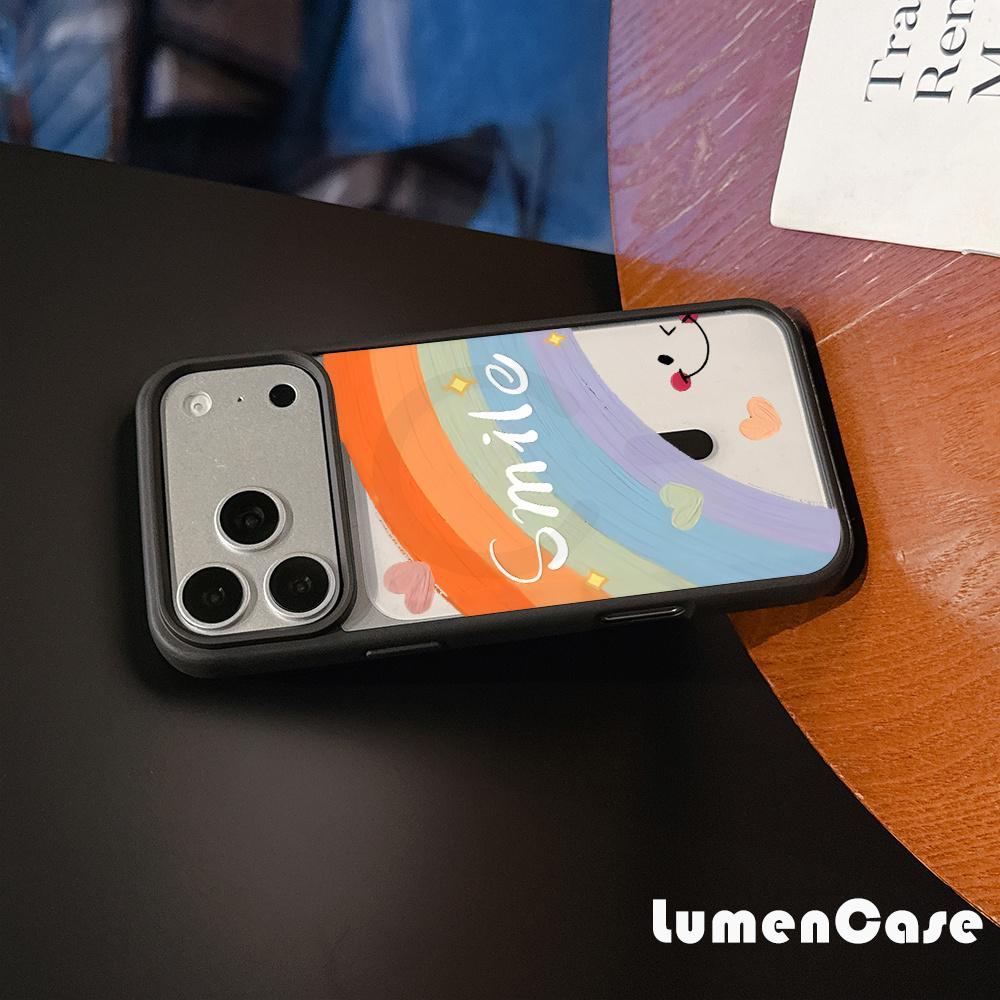 Rainbow smiley face pattern, macaron magnetic phone case, suitable for iPhone 17/16/15/14/13/12/11/Pro/Pro Max/Plus. A perfect gift for yourself, Valentine's Day, or for couples