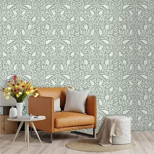 Vintage French Plant Wallpaper, Mauve Light Base, PVC Material, Peel-And-Stick, Ideal for Kitchen/living Room/bedroom Decor