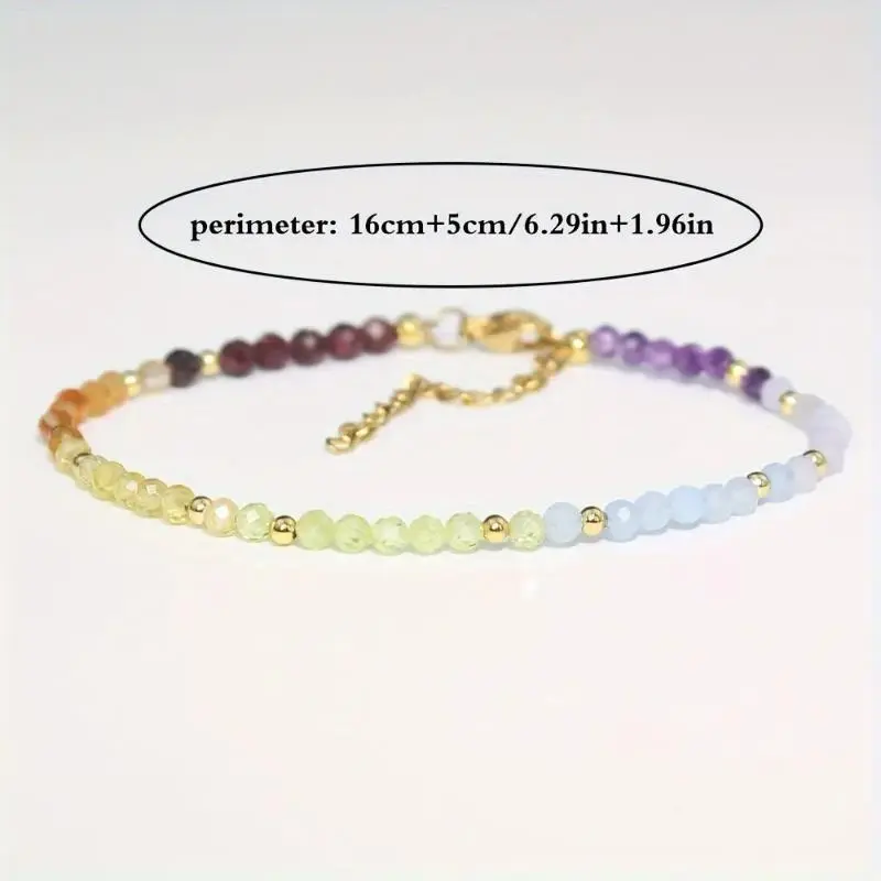 Handmade Crystal Bracelets for Women, Dainty Moonstone & Sunstone Beaded Gemstone Band, Adjustable Elegant Jewelry with Faceted Stones for Everyday Wear, Handmade Bracelet