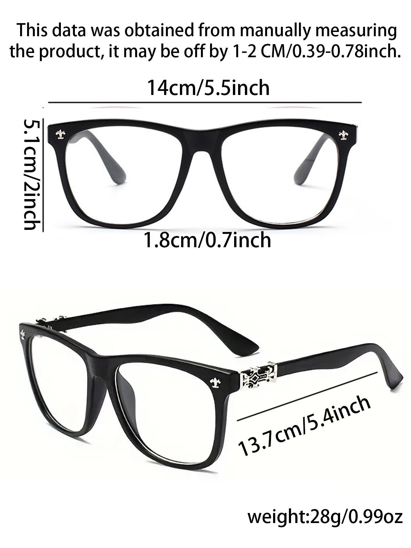 Unisex Vintage Stylish Black Square Frames Eyeglasses, Trendy Lightweight Glasses for Everyday Use, Fashionable Accessories for Outdoor Activities, Lightweight Eyewear