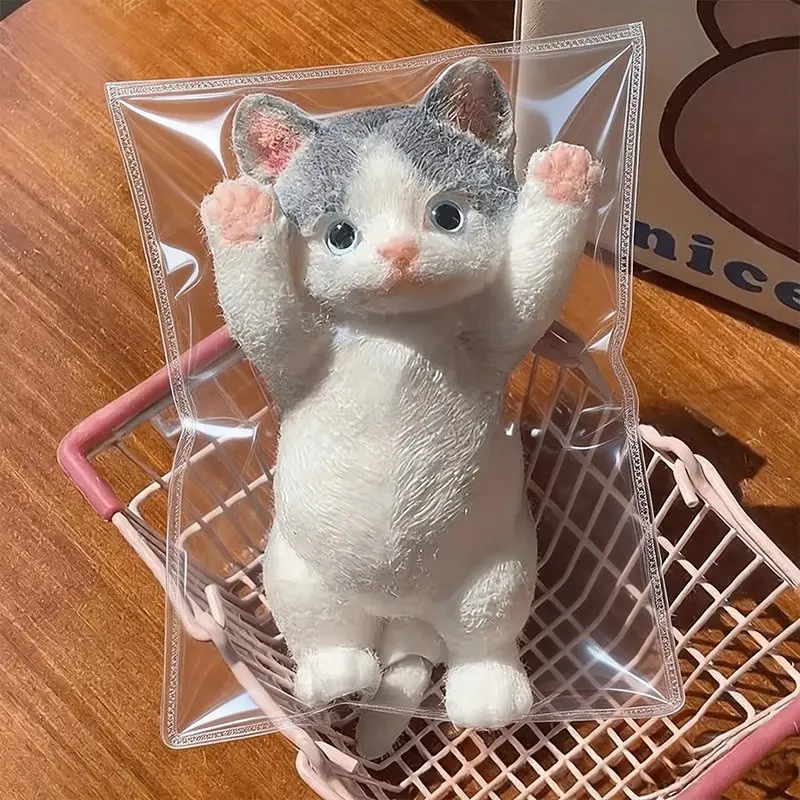 Cute Surrender Cat Shape Squeeze Toy, Slow Rebound Soft Rubber Fidget Sensory Toy, Stress Relief Accessory, Adorable Desktop Decoration, Ideal Gift for Kids & Adults