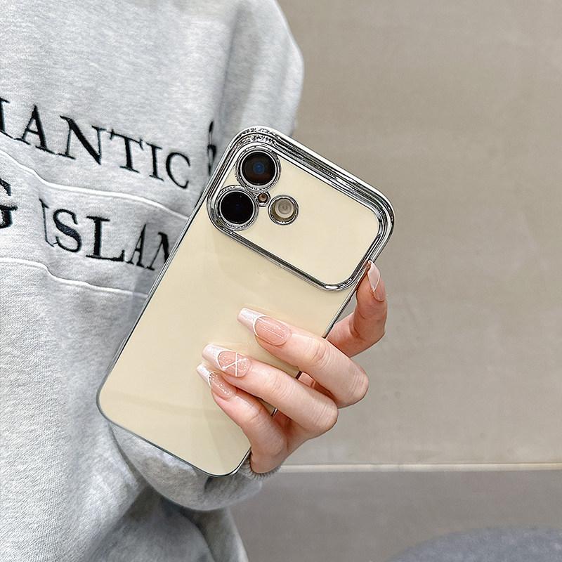 iPhone 11/12/13/14/15/16/17 Pro Max/Air Case|   Premium Electroplated Full-Cover Large View Window Soft Case