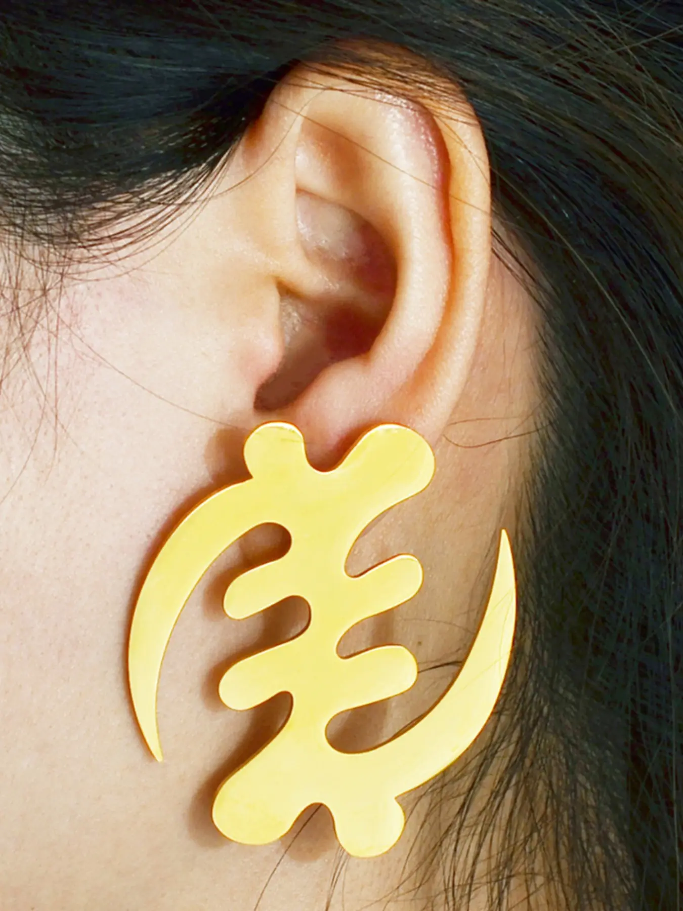 1Pair 5.2cm/7.3cm African Symbol Big Statement High Quality Earrings Adinkra Gye Nyame Hyperbole Stainless Steel Stud Earrings Ethnic Jewelry ear studs Casual Trendy Jewelry