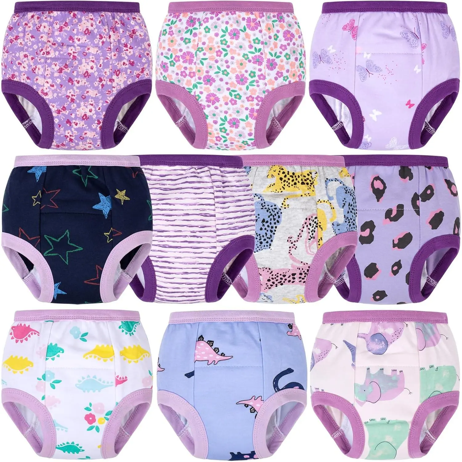 Toddler Training Pants, Soft Cotton Absorbent Training Underwear for Baby Boys & Girls