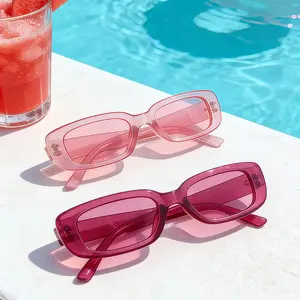 6pcs Y2K Square Frame Party Glasses, Unisex, Summer Beach, Fashionable Oval, Casual Elegant, Street Style, Holiday, Daily Wear