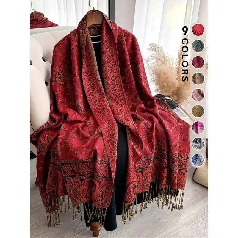 1 Bohemian headscarf, paisley-designed shawl, lightweight texture, beautiful Pashmina shawl, long printed scarf, Casual, Modesty, Muslim Headscarf Cover, For Muslim