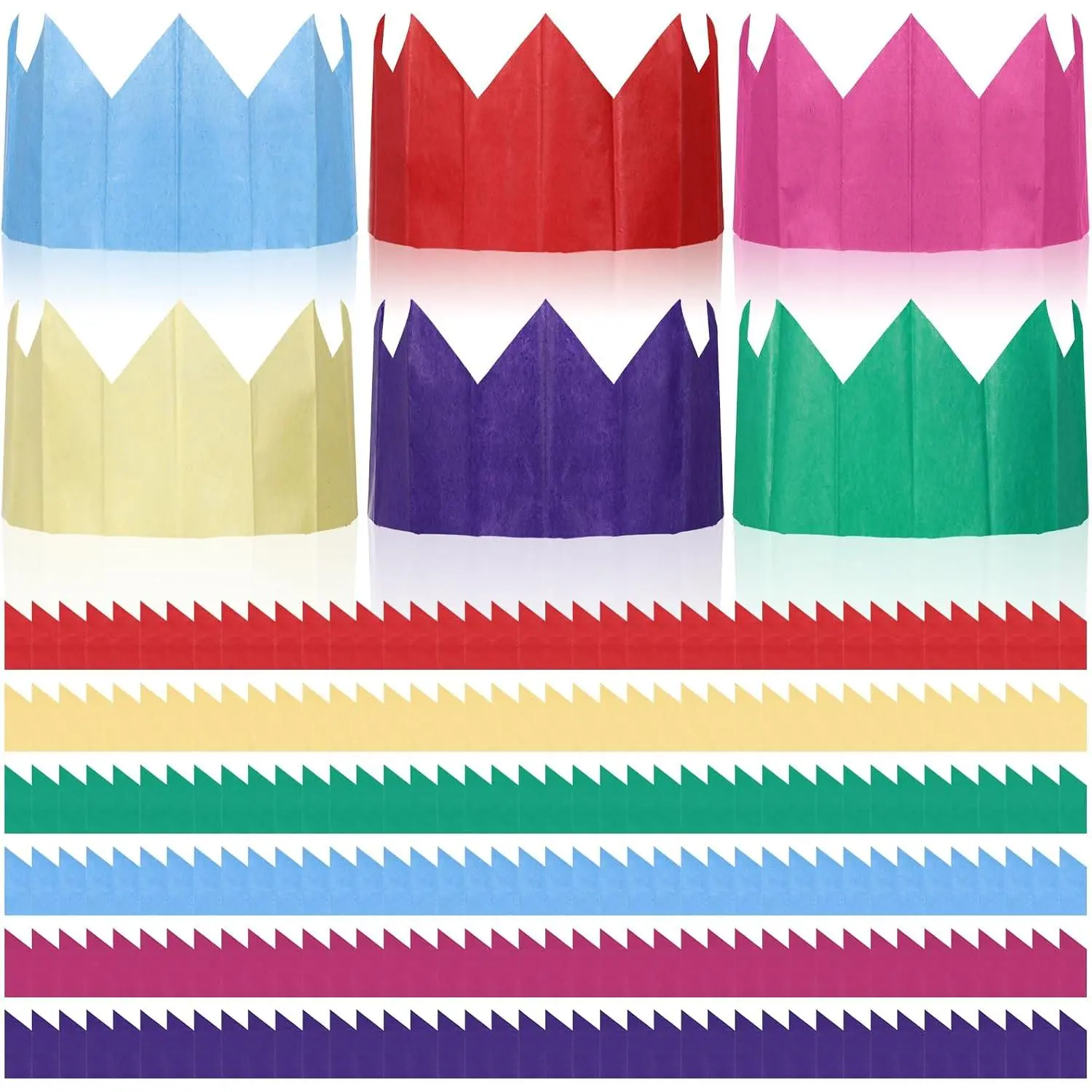 Christmas Cracker Hats Bulk Tissue Paper Crowns DIY Xmas Party Hat for Adults Fill Your Own Christmas Crackers