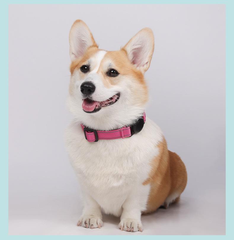 GPS Tracker Compatible Dog Collar, Waterproof Anti-Lost Pet Collar with Reflective Strips, Custom Laser Engraved, Durable for Small Medium Dogs, Safety Walking Pet Collar Protective Cover, Escape Proof Lightweight Adjustable Dog Neck Strap