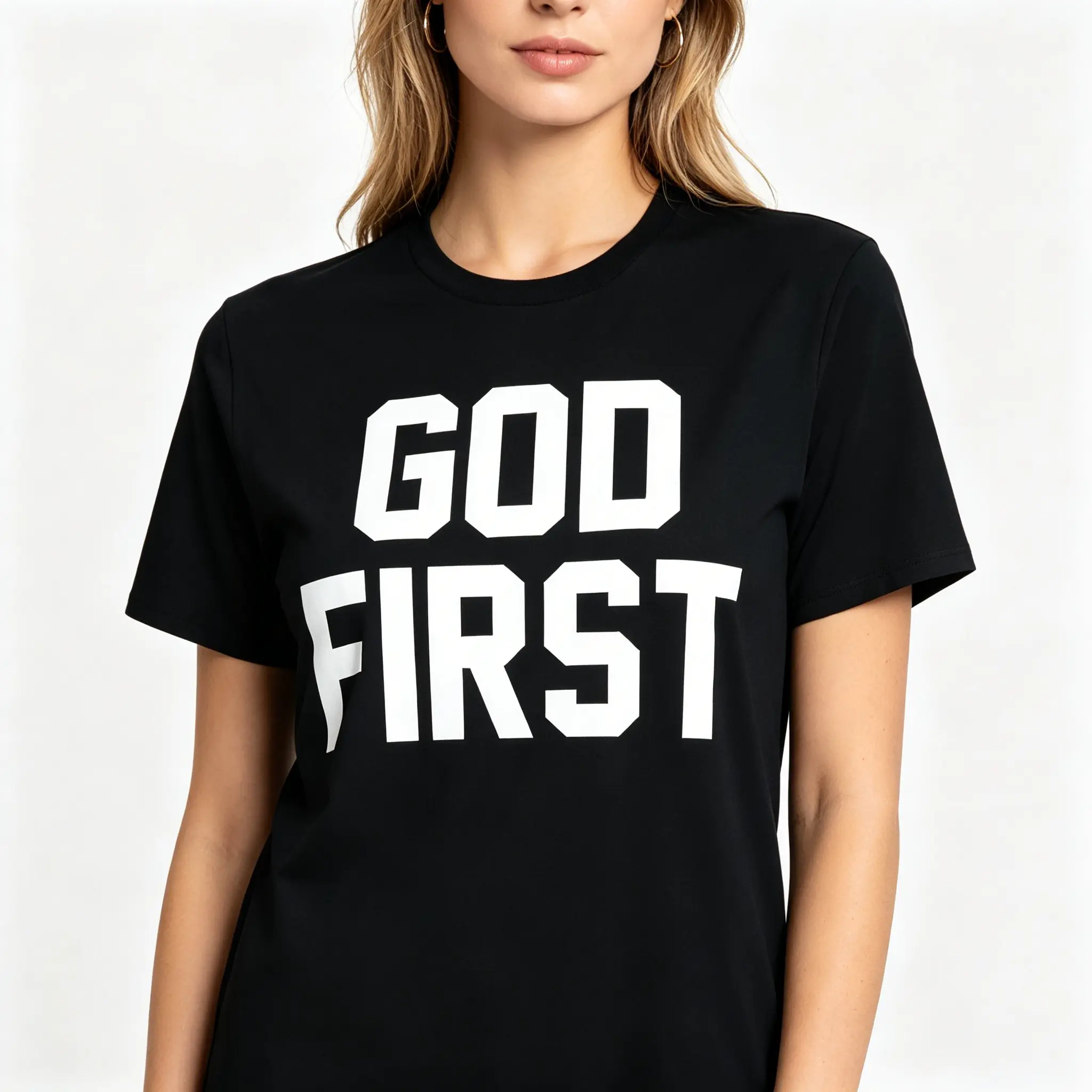"God First Christian Religious Faith Jesus Christ Church Graphic Tee Unisex Top" Graphic Unisex Tee |   All-Season Breathable Top